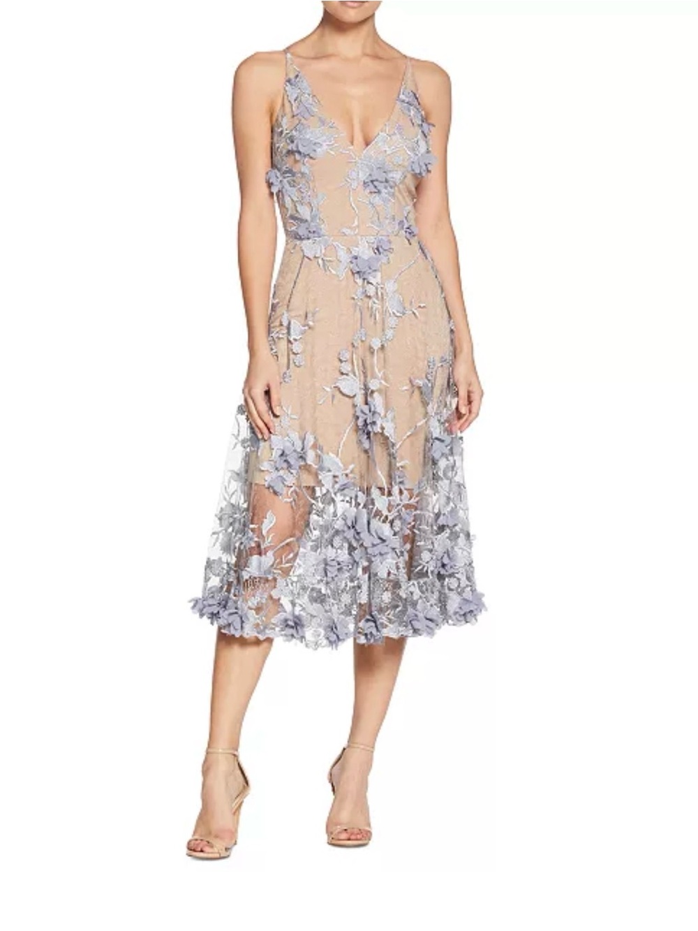 Dress the Population
Women's Audrey Floral Applique Lace Mini Dress